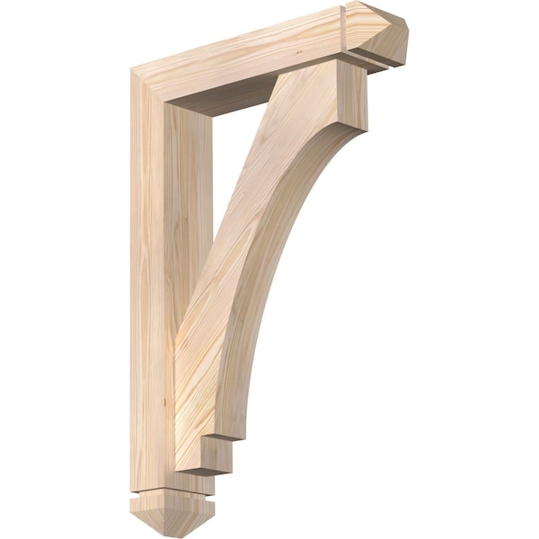 Ekena Millwork Imperial Arts and Crafts Smooth Bracket w/ Offset Brace, Douglas Fir, 5 1/2"W x 24"D x 36"H BKT0604X24X36IMP03SDF - main